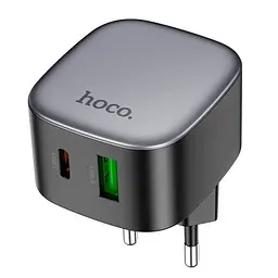 Мережевий зарядний пристрій Hoco CS32A Rise PD20W+QC3.0 charger чорний - мініатюра 5