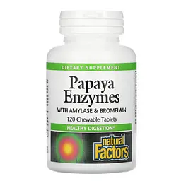 Папайя Papaya Enzymes 120 Chewable Tablets Natural Factors vit0005165