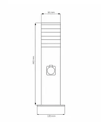 Вуличний світильник стовпчик з розеткою Goldlux 327970 Teksas E27 1x20W IP44 Gr - мініатюра 3