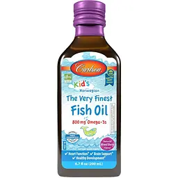 Жирні кислоти Carlson Labs Kid's The Very Finest Fish Oil, 200 мл - Ягоди