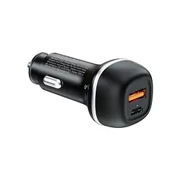 Зарядний пристрій ColorWay USB-C PD65W + USB QC3.0 car adapter (CW-CHA068PD-BK) - мініатюра 3
