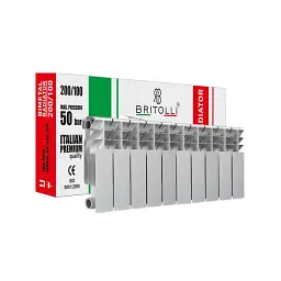Радіатор біметалевий Britolli 200D 30 бар 200/100 мм 10 секцій