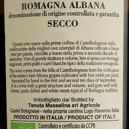 Вино Masselina Albana di Romagna Секко DOCG, біле, сухе, 13%, 0,75 л - мініатюра 4