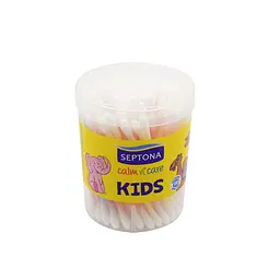 Ватні палички Septona Kids, у круглому боксі, 100 шт. - мініатюра 2