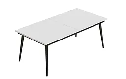 Стіл журнальний трансформер Dandi Small Ferrum-decor 45x120(160)x70 Чорний метал ДСП Білий 16 мм (FRD-106799) - мініатюра 7
