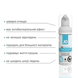 Мʼяка пінка для очистки іграшок System Jo Refresh дезінфікуюча, 50 мл. Надійна чистота та безпека для ваших іграшок - мініатюра 4