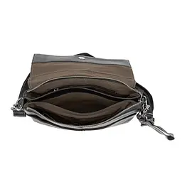 Шкіряна сумка через плече горизонтальна тонка Tiding Bag 82298A чорна - мініатюра 2