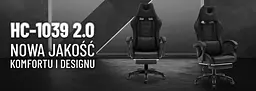 Комп'ютерне крісло Hell's HC-1039 Black (тканина) - мініатюра 5