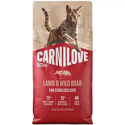Сухий корм для стерилізованих котів Carnilove Active Lamb & Wild Boar Sterilised ягня і дикий кабан 6 кг