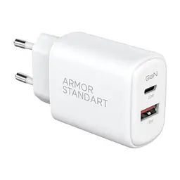 Зарядний пристрій Armorstandart 1xUSB-C PD25W + 1xUSB QC3.0 GaN white (ARM87066) - мініатюра 10
