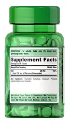 Залізо Puritan's Pride Ferrous Gluconate (28 mg Iron) 100 таблеток - мініатюра 2