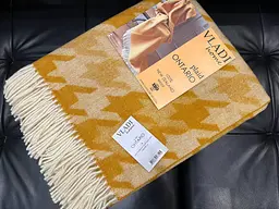 Плед вовняний Vladi 140x200 см жовто-гарячий гірчичний із новозеландської вовни (24615) - мініатюра 6