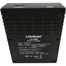 Зарядний пристрій LiitoKala Lii-402 для акумуляторів 18650 на 4 канали з функцією PowerBank 1000 mAh - мініатюра 4