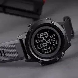 Чоловічий спортивний годинник Skmei 1508 (Чорний з чорним) - мініатюра 4