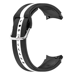 Ремінець для Samsung Galaxy Watch 6 40mm 6 44mm - чорно-білий ширина кріплення 20мм силікон Watchbands D2 (W16-9WB84122939) - мініатюра 3