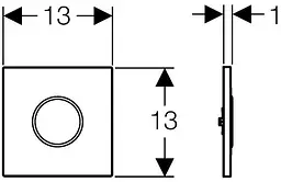 Клавіша змиву для пісуара Geberit Sigma10 116.035.KJ.1, Білий - мініатюра 3