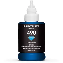 Чорнило PRINTALIST GI-490 для Canon G1400/G2400/G3400 140г Cyan водорозчинне (PL490C) - мініатюра 3