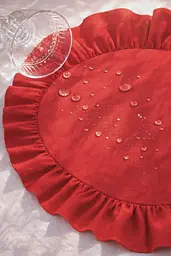 Серветка сервірувальна з рюшами Ecotton 43х43 водовідштовхуюча Red (25584) - мініатюра 2