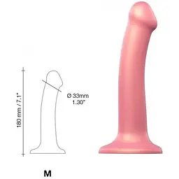 Насадка для страпону Strap-On-Me Mono Density Dildo Rose M - мініатюра 3