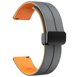 Силіконовий ремінець Classy для Smart Watch 20mm Grey / Orange - мініатюра 2