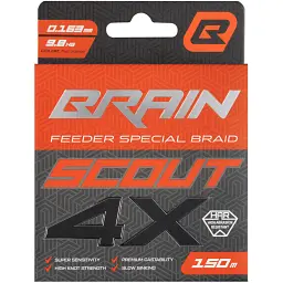 Шнур Brain Scout 4X 150m (fluoro Orange) 0.163mm 9.8kg - мініатюра 2