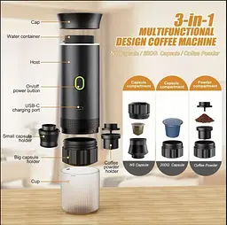 Портативна кавоварка JN-02 Pro2.0 в чорному кольорі