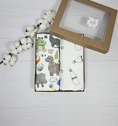 Пелюшки дитячі a.l.babybox Діно 80х100 см 2 шт. Різнокольоровий (NA 18168523)