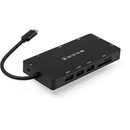 Концентратор Vinga USB-C 3.1 to VGA+HDMI+RJ45+3xUSB3.0+USB2.0+SD/TF+PD100W+Audio (VHYC10) - мініатюра 4