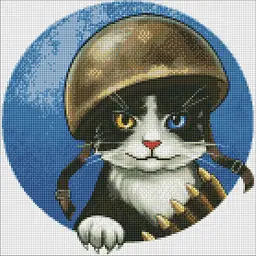 Алмазна мозаїка/вишивка Тварини. Войовничий котик 40*40 см Ідейка AMO 7591