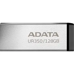 Юсб флешнакопичувач металевий A-DATA UR 350 128Gb USB 3.2 сріблясто чорний - мініатюра 2