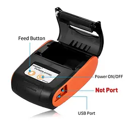 Мобільний термопринтер чеків для смартфона bluetooth Goojprt PT-210, pos принтер + чохол, помаранчевий (100620) - мініатюра 2