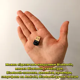 Bluetooth адаптер USB BT 5.4 для комп'ютера, ноутбука, навушників, клавіатури, мишки, колонки та іншого. До 20м - мініатюра 11