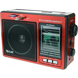Переносний радіо приймач червоний "GOLON" RX-006UAR USB FM