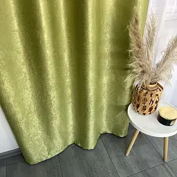 Штори софт-велюр блекаут салатового кольору 2шт. 150х270 на тасьмі ALBO pbe0052494 - мініатюра 5