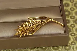 Брошка Xuping Jewelry колосок 5 см лимонна - мініатюра 2