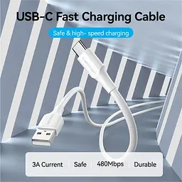 Кабель USB 2.0 AM-Type-C M, 1 м, 18W білий Vention - мініатюра 4