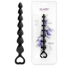 Анальні намиста Glamy Black Love 18 см (чорний) - мініатюра 4