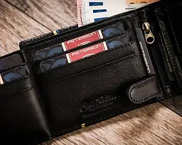 Чоловічий шкіряний портмоне в подарунковій упаковці Peterson 12х9,5х2,5 см acs0029551 - мініатюра 9