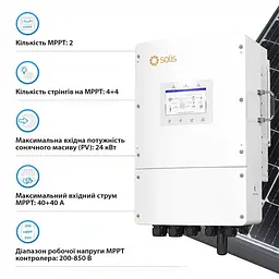 Гібридний трифазний інвертор 15kW Solis S6-EH3P15K-L 48V WiFi 2 MPPT (42-00192) - мініатюра 3