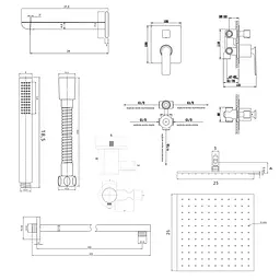 Душева система Kohlman Experience 25 graphite + BOX прихованого монтажу KPL-QW211EGQ25, Графит - мініатюра 2