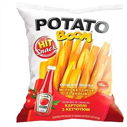 Картопля Золоте Зерно 25г з кетчупом Potato Boom Hit snack