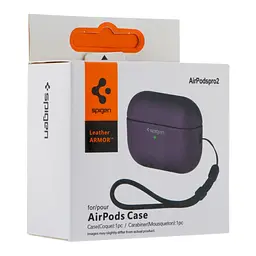 Футляр із нейлоновим шнурком Spigen Leather Armor Airpods Pro Purple (35261_3345602) - мініатюра 2
