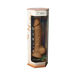 Фалоімітатор SilexD Model 1 Dildo 7" Caramel з мошонкою