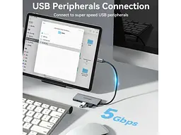 USB-хаб + картридер Vention 6-in-1 0.15м Silver (TOOHB) - мініатюра 9