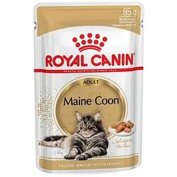Набір вологого корму для дорослих кішок породи мейн-кун Royal Canin Maine Coon Adult шматочки в соусі 1.02 кг (12 шт. х 85 г) - мініатюра 2