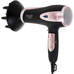 Фен Adler AD 2248 black 2200Вт/ 2 швидкості/ хол.обдув/ темп.режимів-3/ іонізація/ насадки - 2 шт. - мініатюра 3