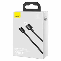 Кабель Baseus Superior Series Fast Charging USB to USB-C 66W 1m (CATYS-01) Black [67658] - мініатюра 6