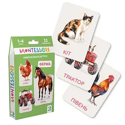 Дитячий набір навчальних карток Монтессорі "Ферма" DoDo Toys 301233, 32 зображення - мініатюра 2