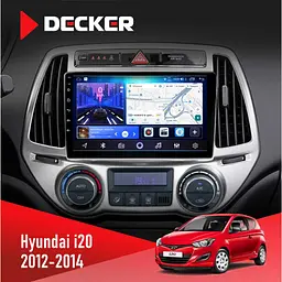 Штатна магнітола Hyundai i20 2012-2014 Decker D9-006 4x64, 4G Decker (НФ-00004327)
