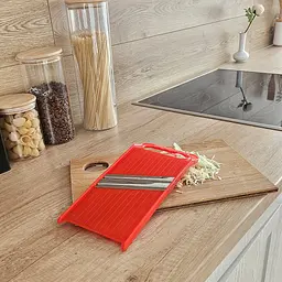 Ручна пластикова шатківниця з двома лезами (13 х 28 см), Kitchette Червоний 84586 - мініатюра 3